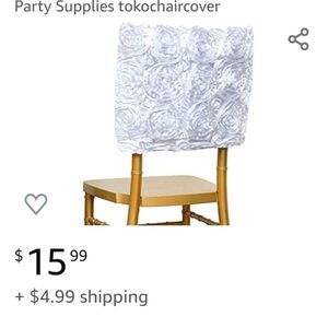 White rosette chair cap cover